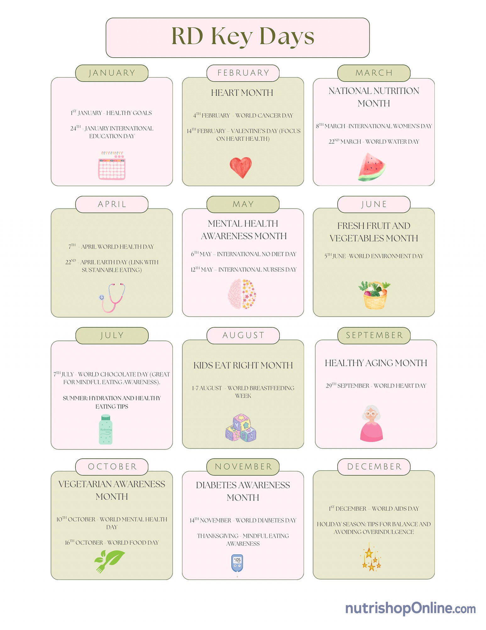 Nutrition Calendars