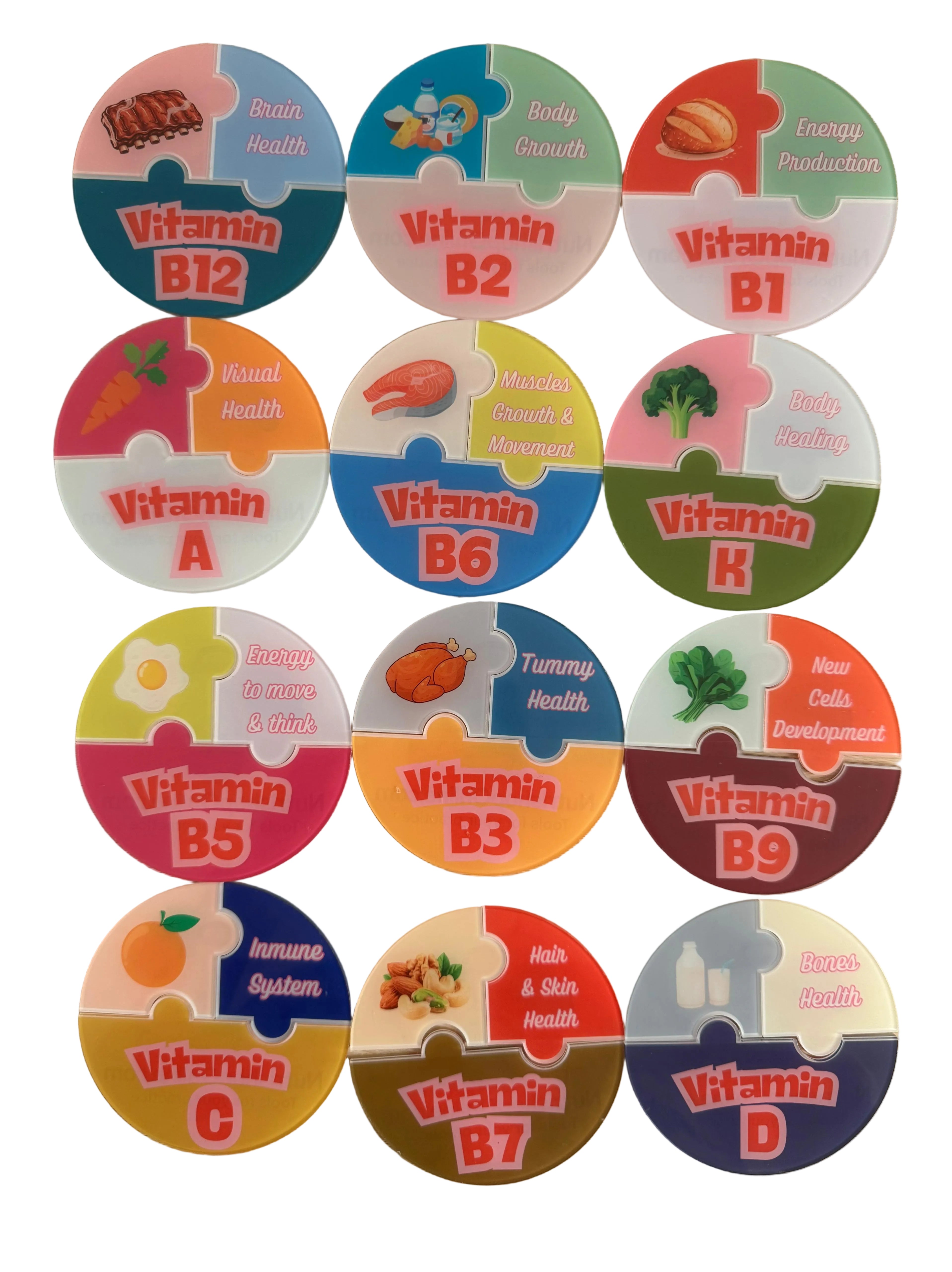 Essential vitamins puzzle set