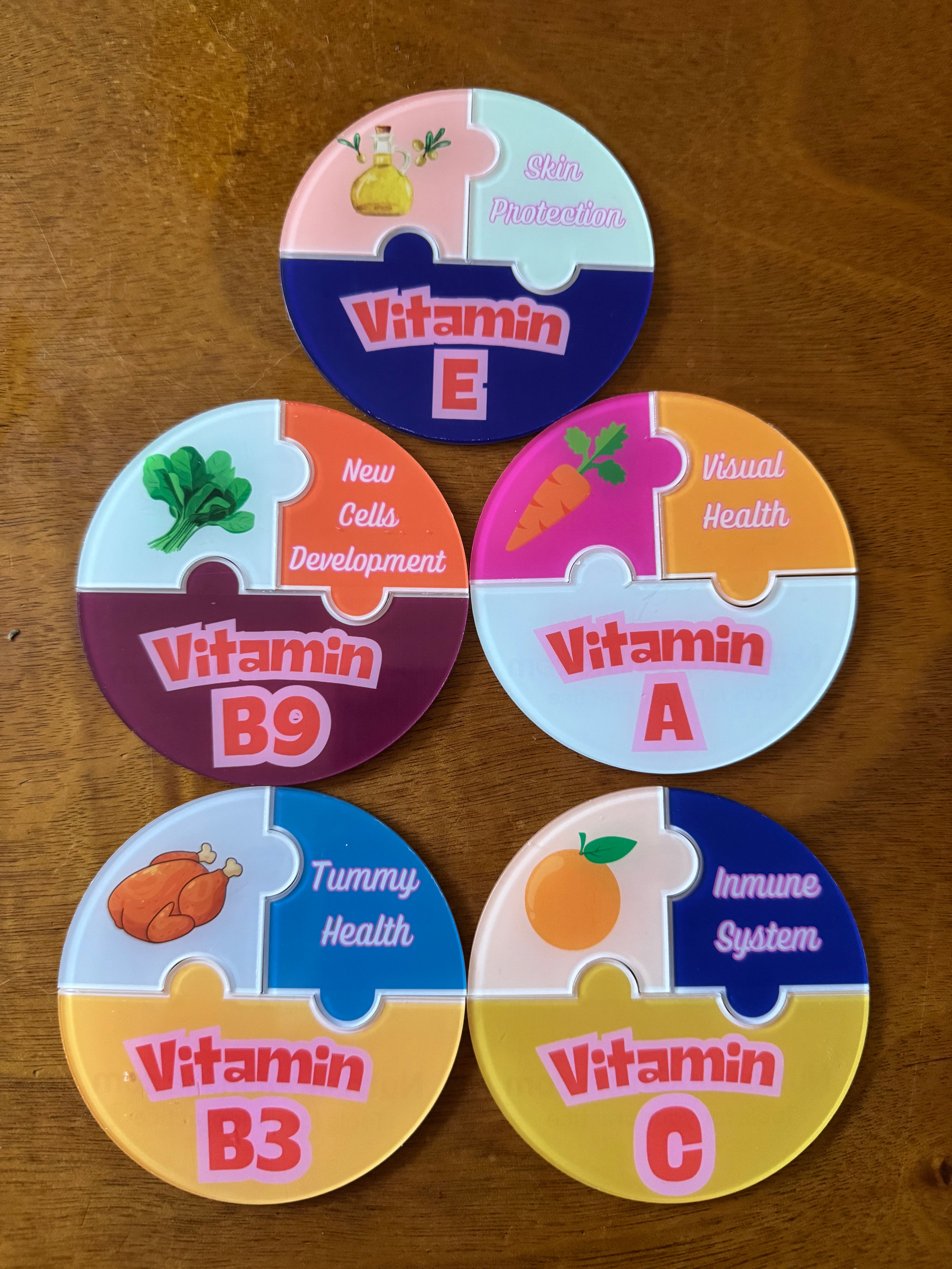 Educational Vitamin Puzzle Set – 13 Pieces
