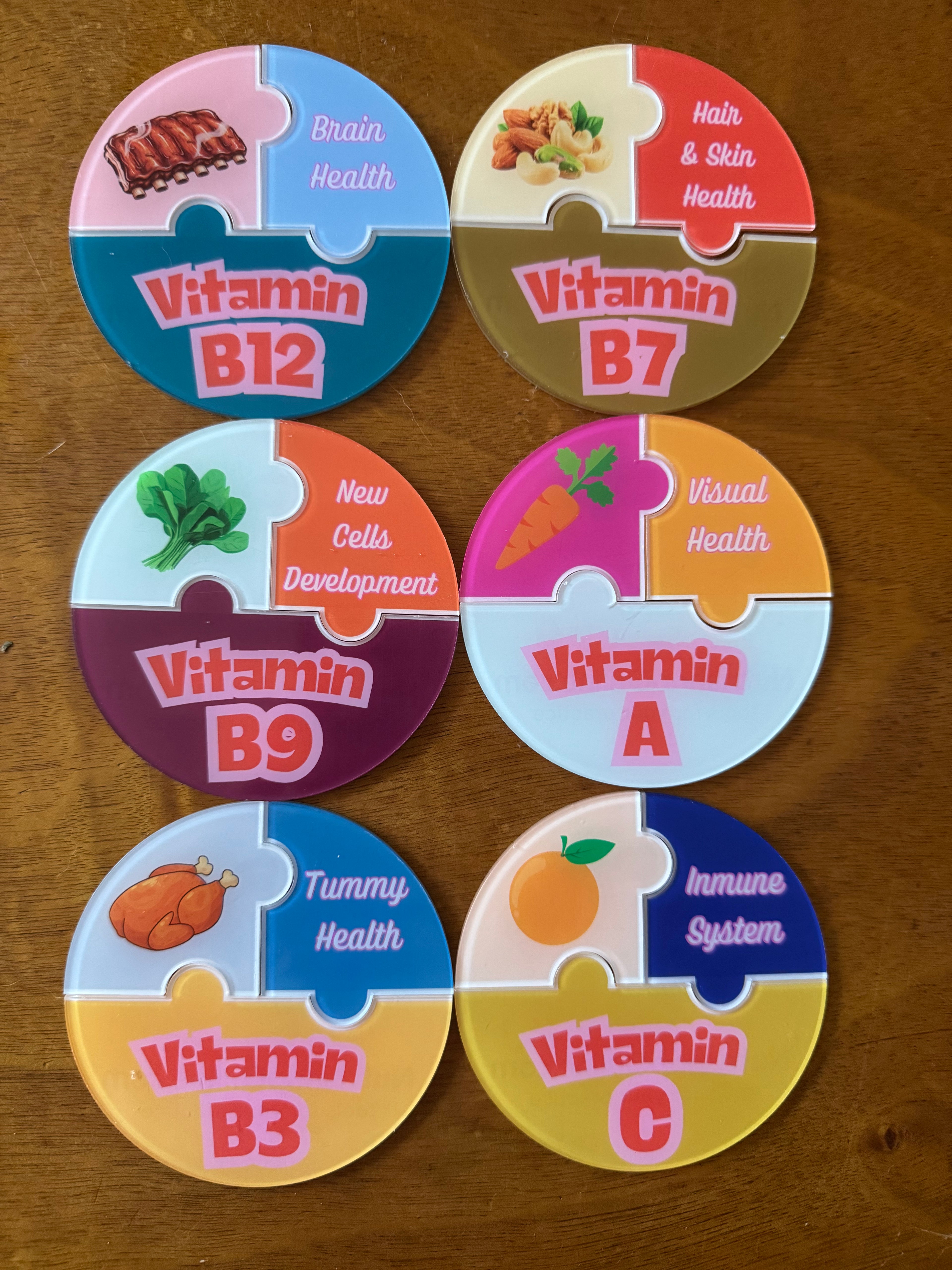 Educational Vitamin Puzzle Set – 13 Pieces